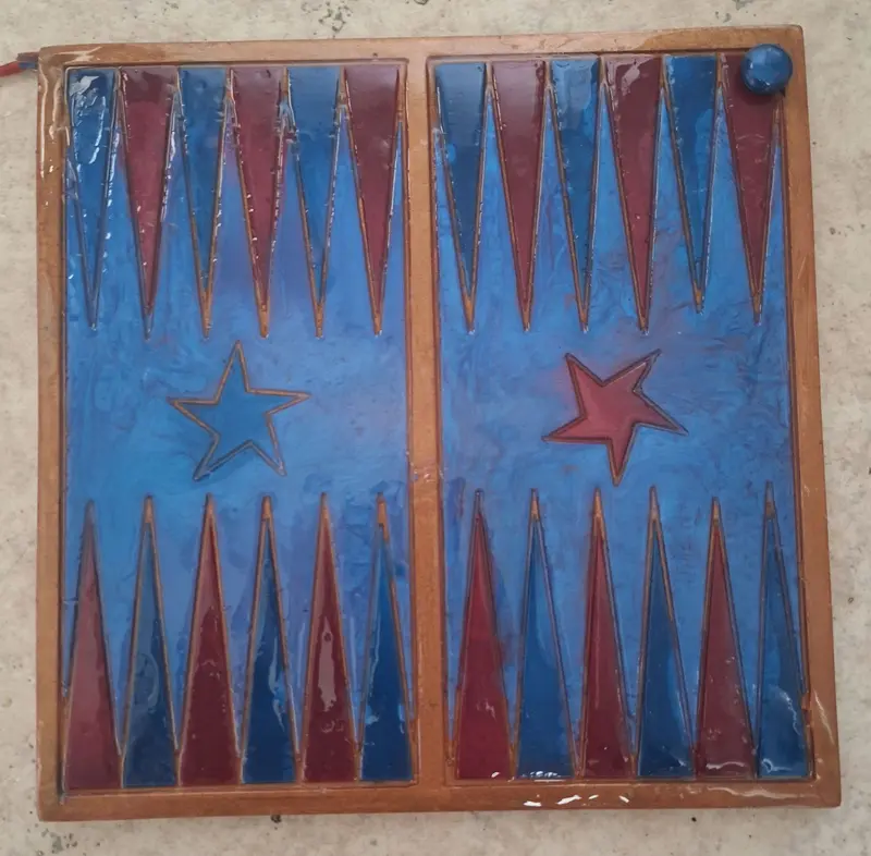 My first mature epoxy resin backgammon board