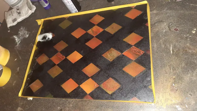 The base of my first successful LED embedded epoxy resin tray