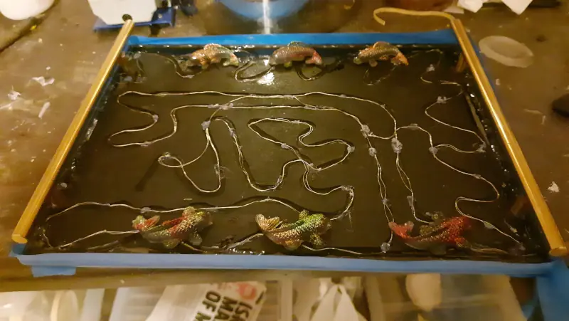 The base of my first successful LED embedded epoxy resin tray