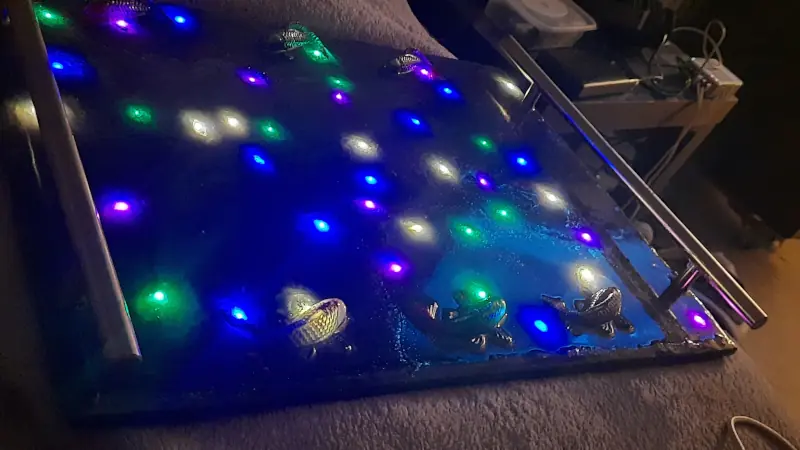 The base of my first successful LED embedded epoxy resin tray