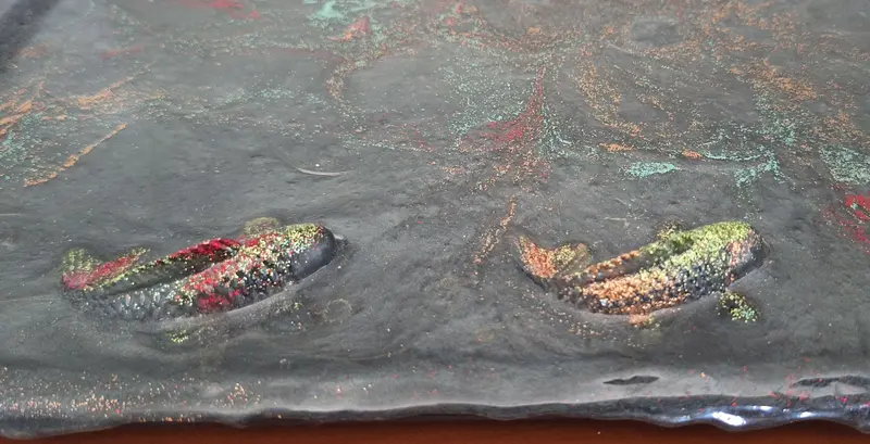 The base of my first successful LED embedded epoxy resin tray