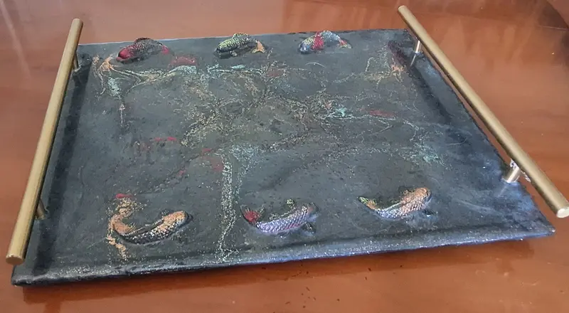 The base of my first successful LED embedded epoxy resin tray